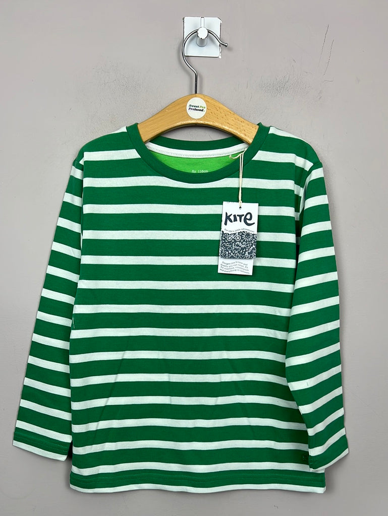 Kite Stripy Green T-shirt 6y - Sweet Pea Preloved