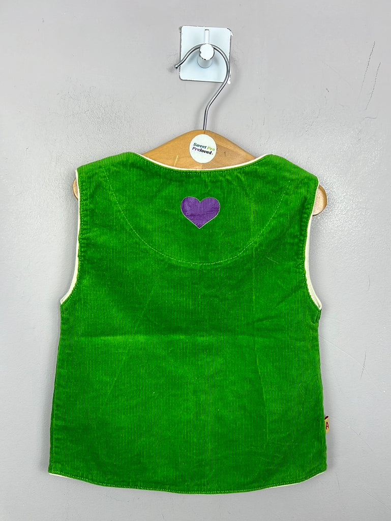 Pre Loved Alba Baby Green Cord Waistcoat 2-3y
