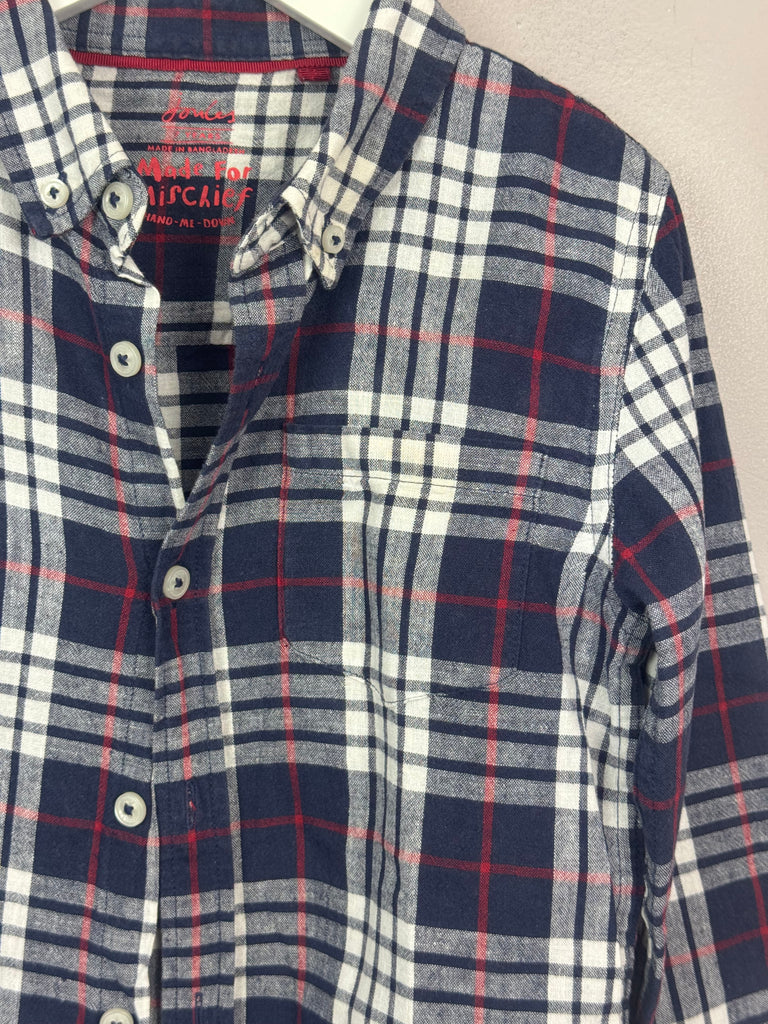 Joules Linen mix check shirt 7y preloved kids 
