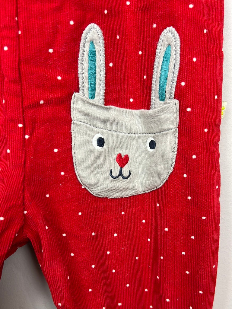 pre loved baby Frugi red bunny cord dungarees 