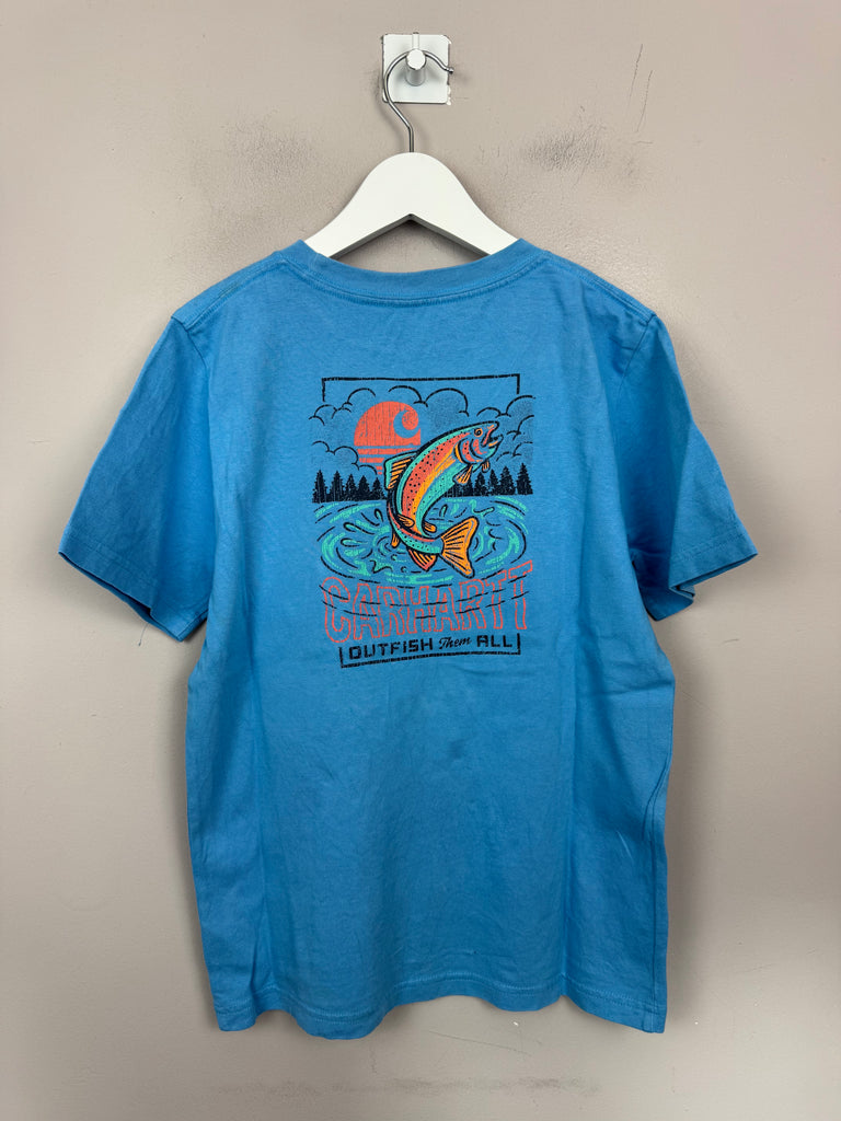 Carhartt Blue Fishing T-shirt 8-10y - Sweet Pea Preloved