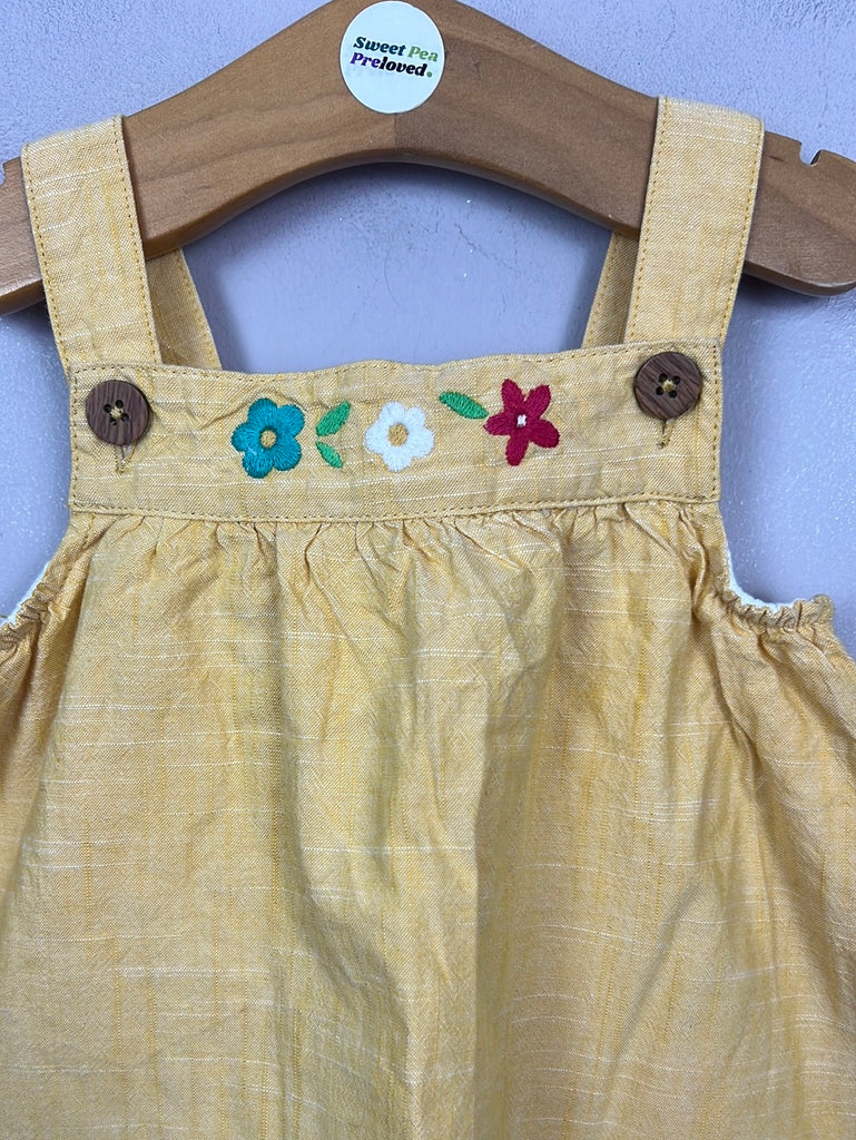Frugi Mouse Yellow Cotton Dress 12-18m - Sweet Pea Preloved