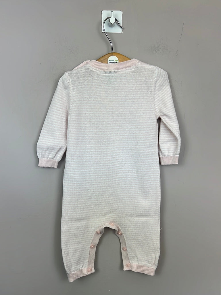 pre Loved Baby Jasper Conran pink knit bunny romper 3-6m