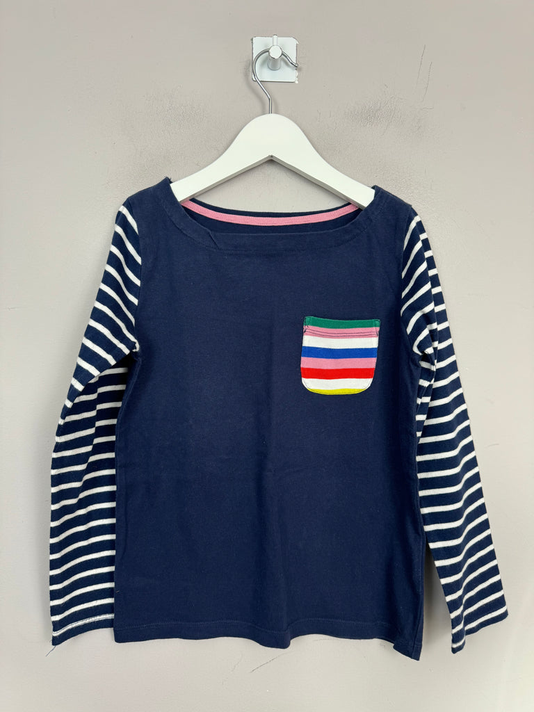 Boden Navy Breton Top 7-8y - Sweet Pea Preloved