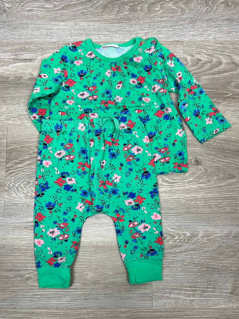 Secondhand baby Next green floral coord set 3-6m
