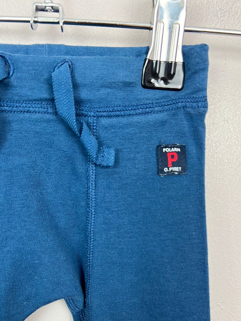 Pre Loved baby Polarn O. Pyret blue teal jersey trousers 0-1m