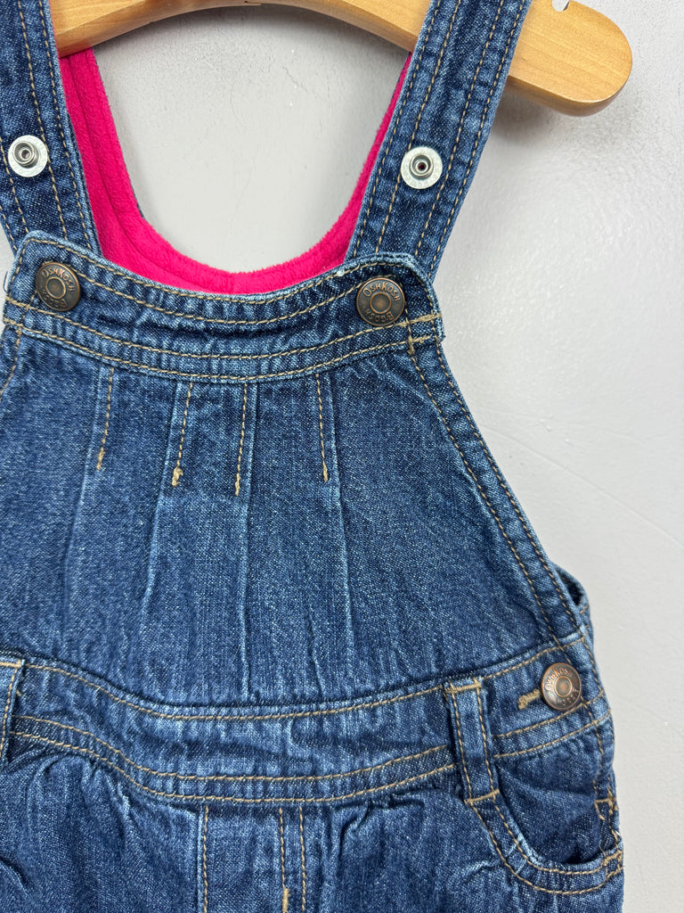 Oshkosh Fleece Lined Denim Dungarees 9m- Sweet Pea Preloved