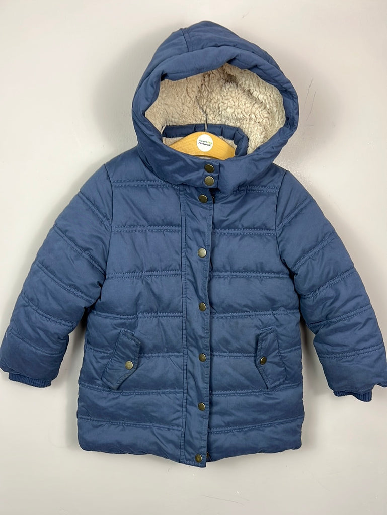 Fat Face Navy Padded Coat 2-3y- Sweet Pea Preloved