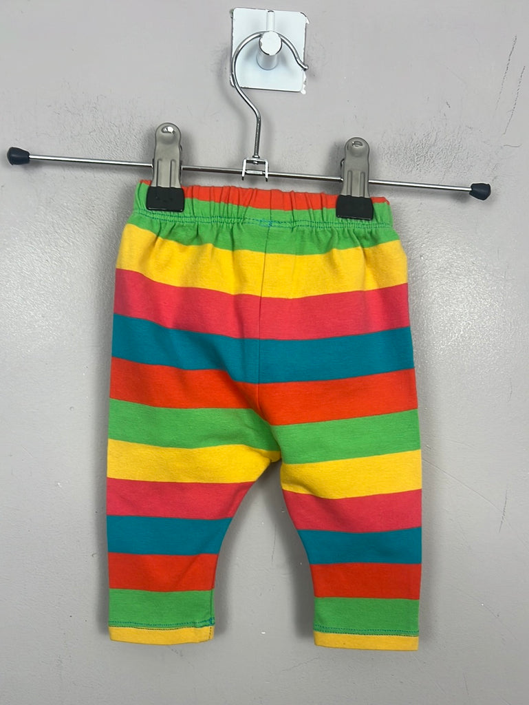 Pre Loved Baby Frugi multi stripe leggings 0-3m