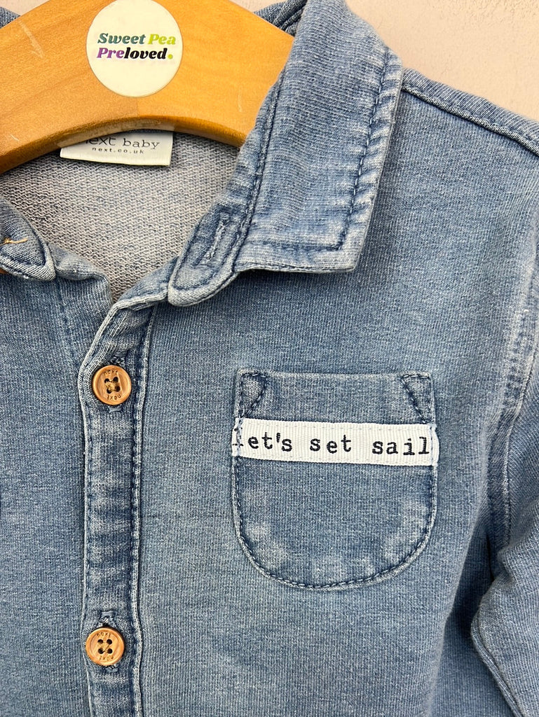 Pre Loved Baby Next set sail stretch denim shirt 3-6m