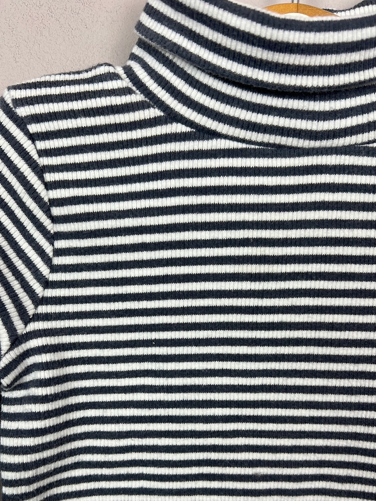 Pre Loved Next ribbed stripe turtle neck top 6-9m