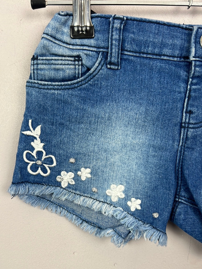 Pre Loved Baby River Island embroidered denim shorts 18-24m