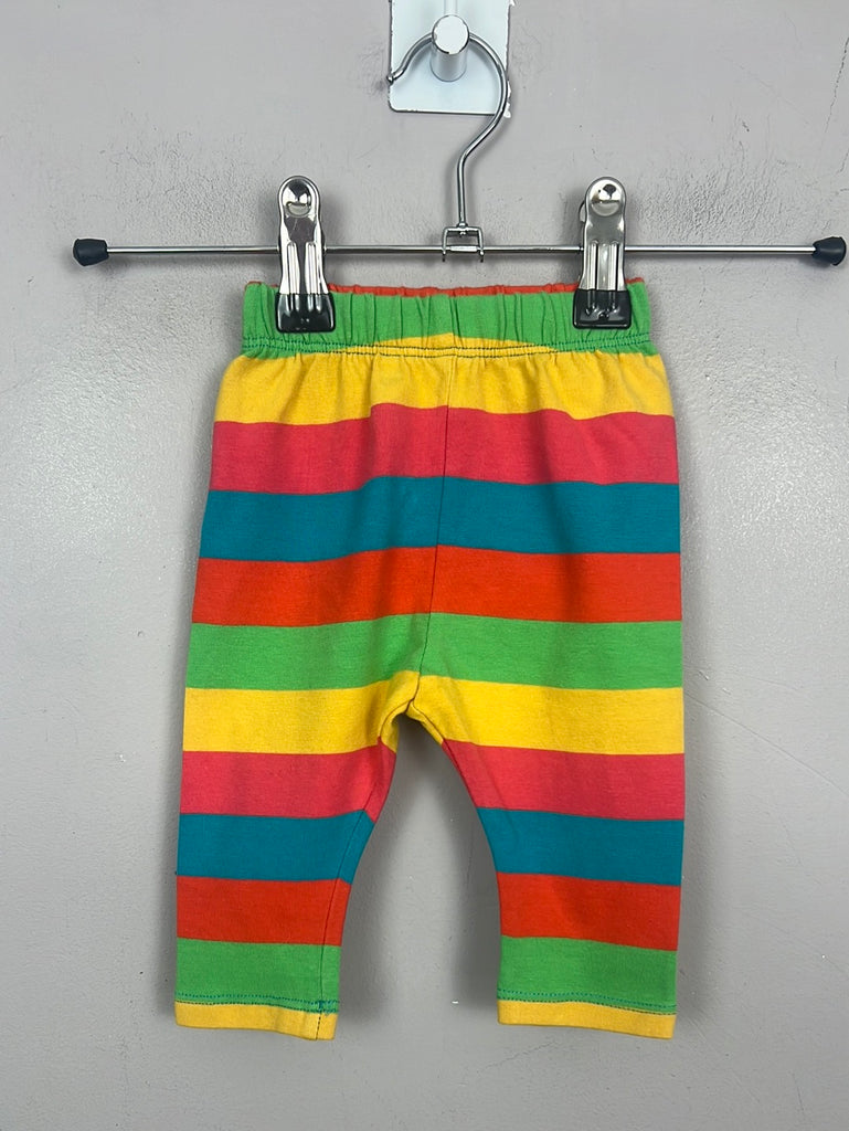 Second hand baby Frugi multi stripe leggings 0-3m
