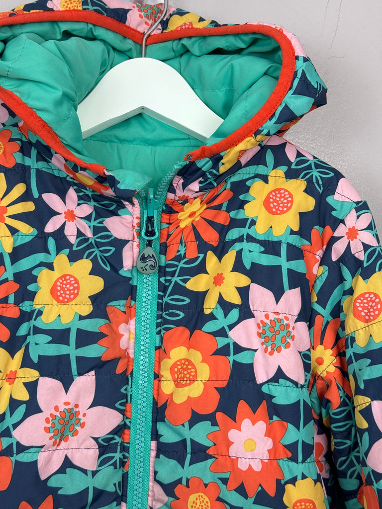 Pre Loved Kids Frugi Floral Reversible Toasty Trail Jacket 7-8y