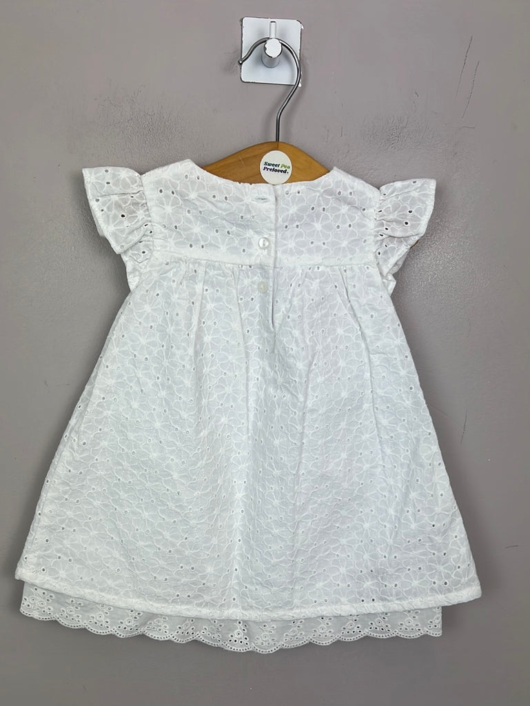 Little White Company Embroidered White Dress 3-6m - Sweet Pea Preloved