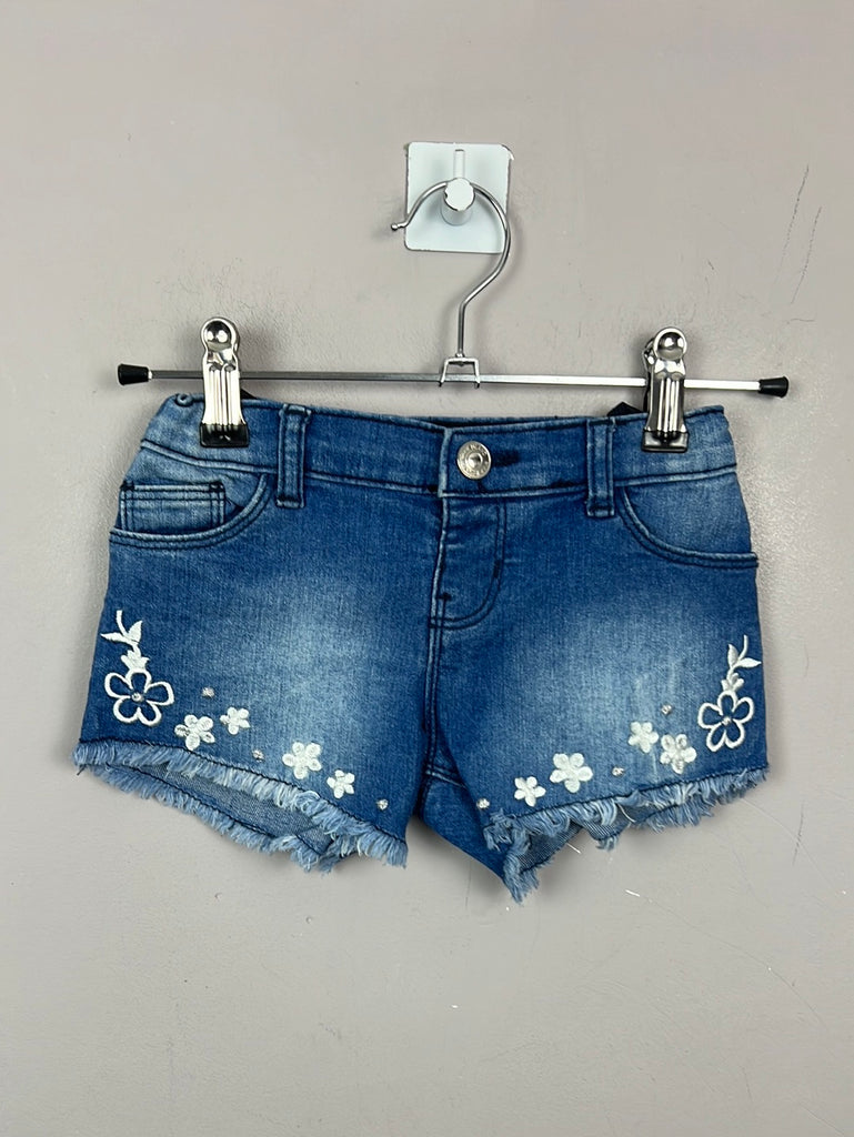 River Island embroidered denim shorts 18-24m - Sweet Pea Preloved