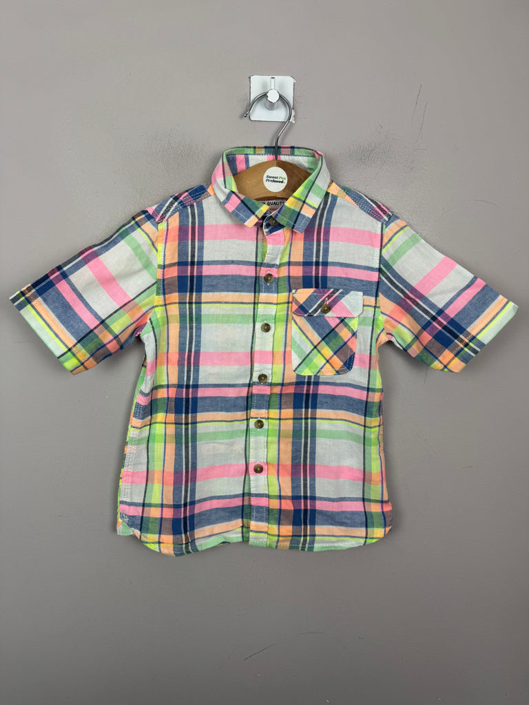 Next neon check shirt 2-3y  Preloved children  - sweet pea preloved 