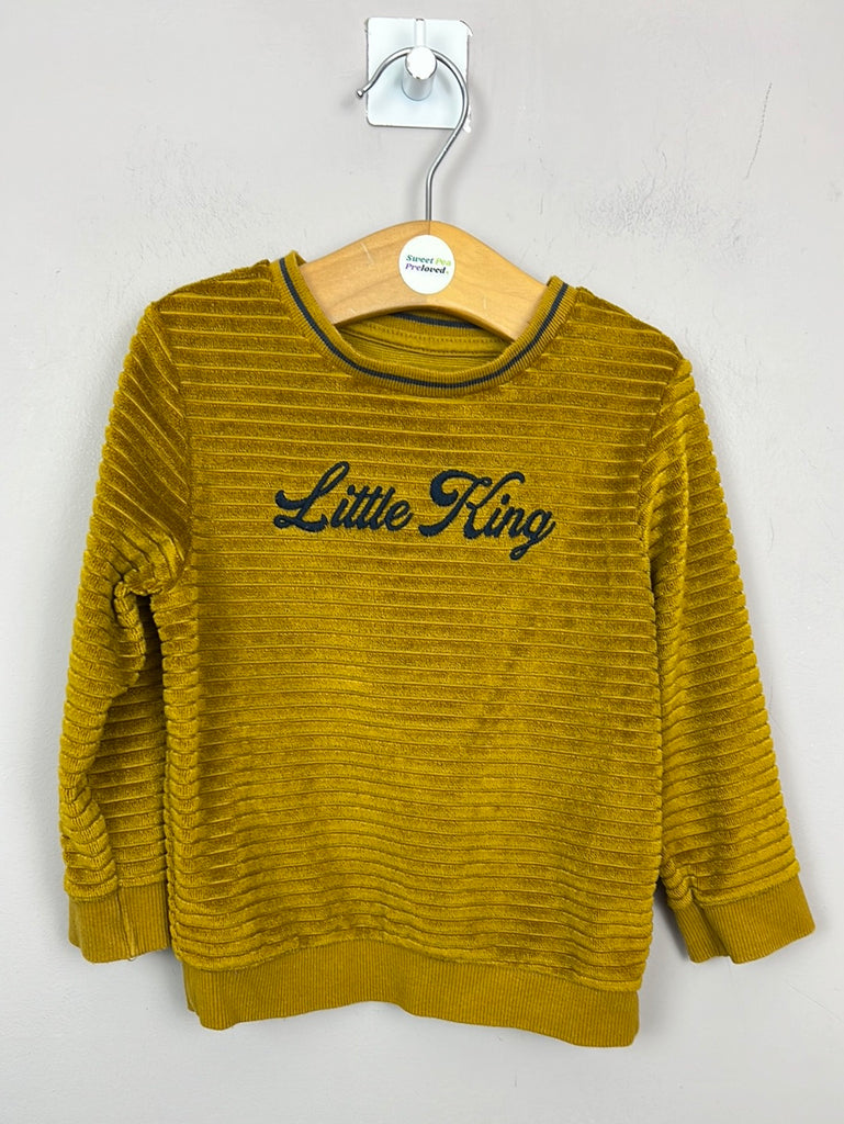 Secondhand baby River Island Little King ribbed sweatshirt 9-12m