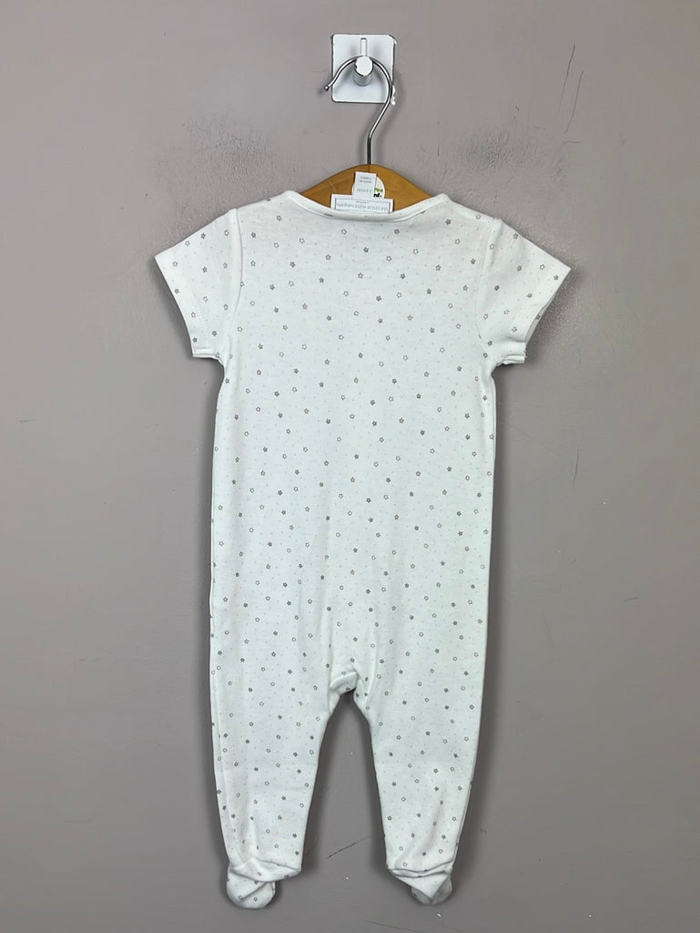 Little White Company short sleeve stars sleepsuit/romper 3-6m - Sweet Pea Preloved
