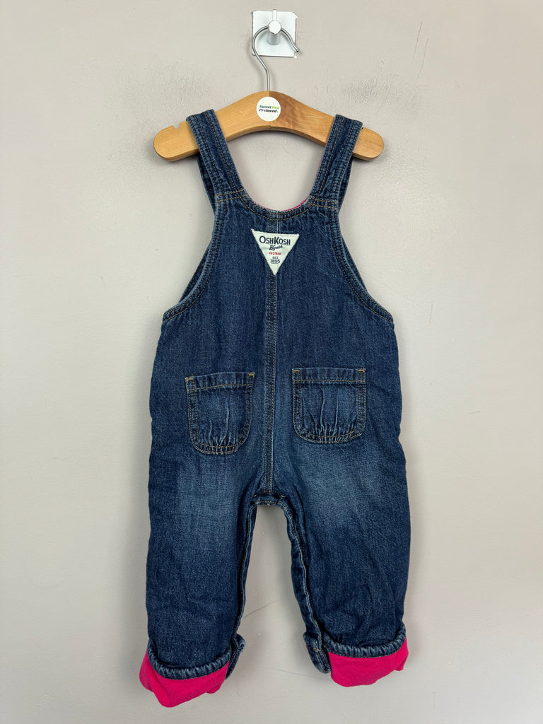 Buy Oshkosh Fleece Lined Denim Dungarees 9m - UK