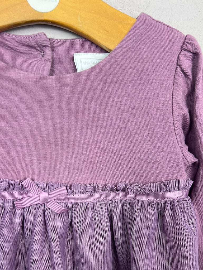 Pre loved baby Little white Company plum dress 6-9m