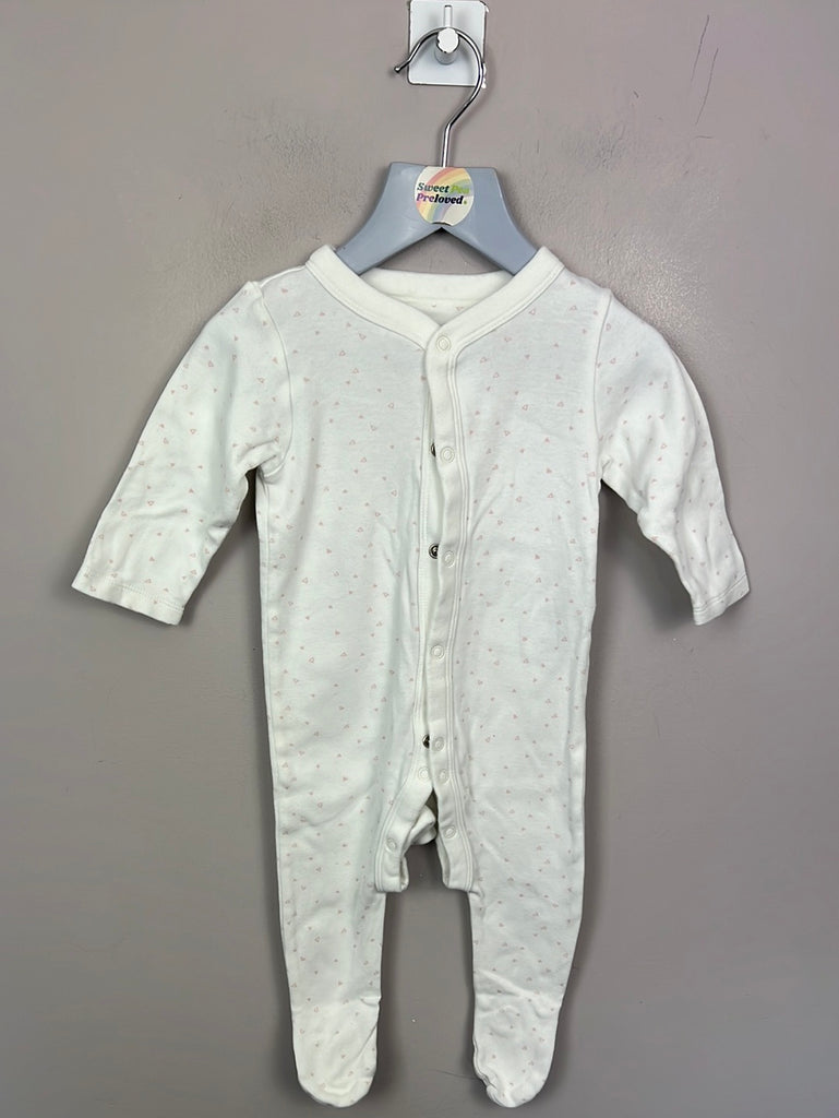 Pre loved M&S pink triangle sleepsuit 6-9m