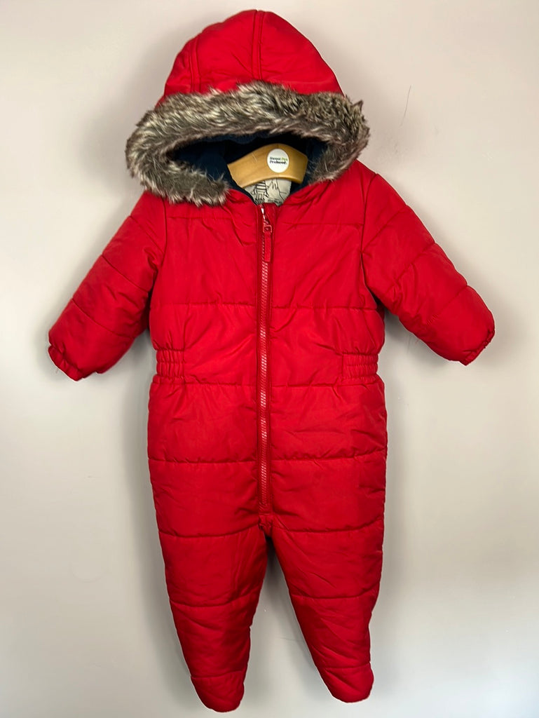 Pre Loved Baby Next red padded snowsuit 6-9m