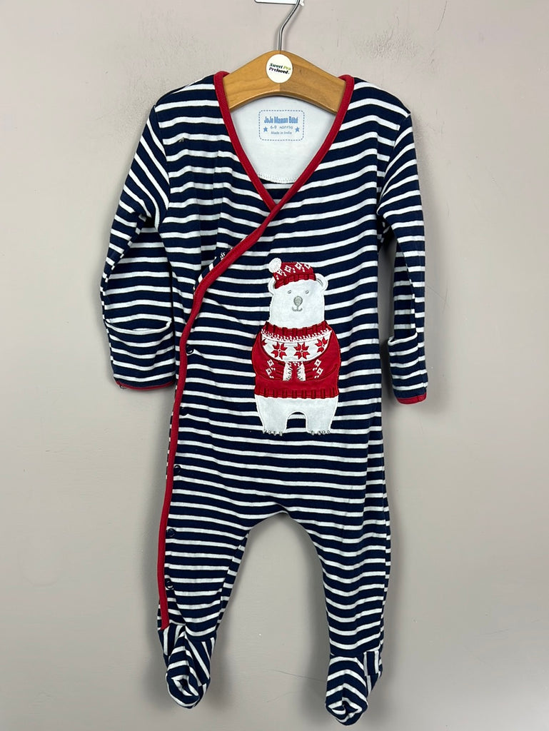 Secondhand Jojo Maman Bebe Polar Bear Kimono Sleepsuit 6-9m