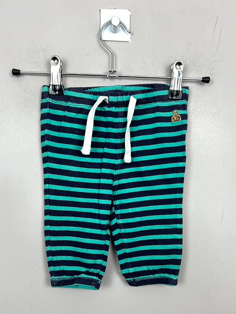 Secondhand baby GAP Turquoise stripe jersey trousers 3-6m