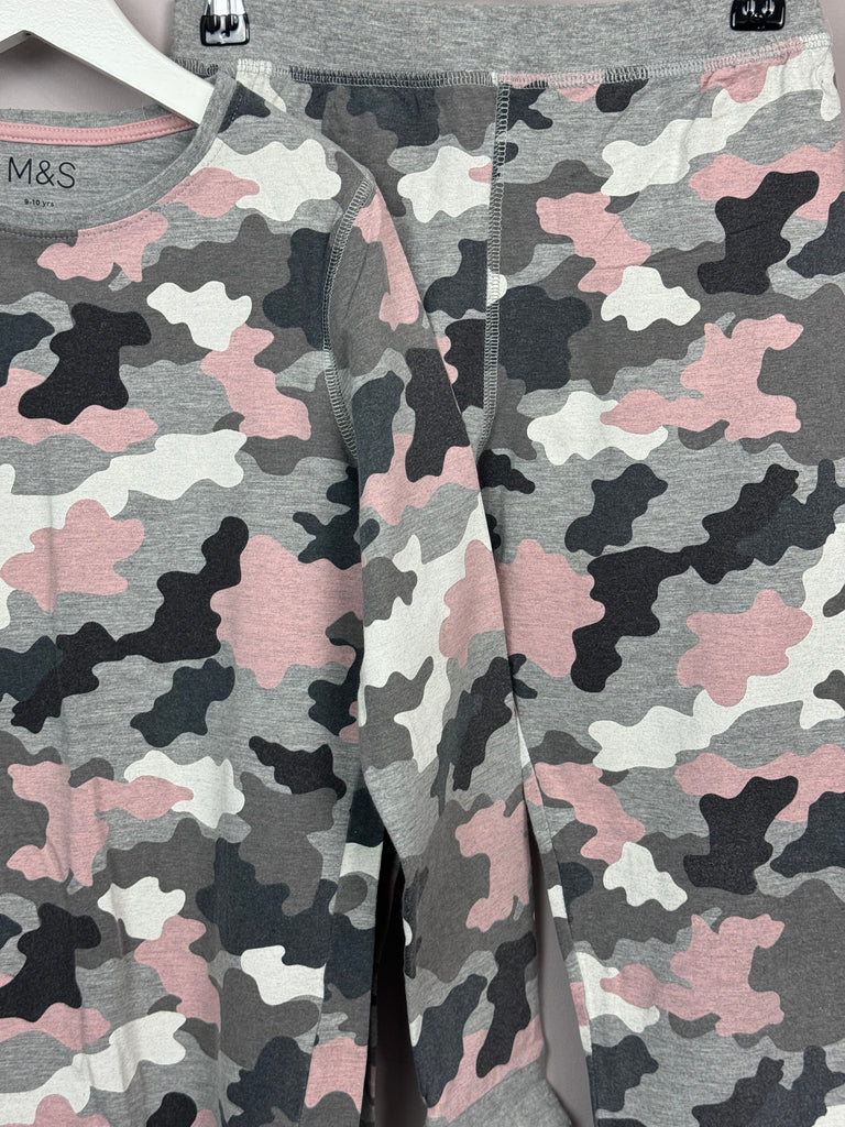 Second Hand Girls M&S grey Camo PJs 9-10y