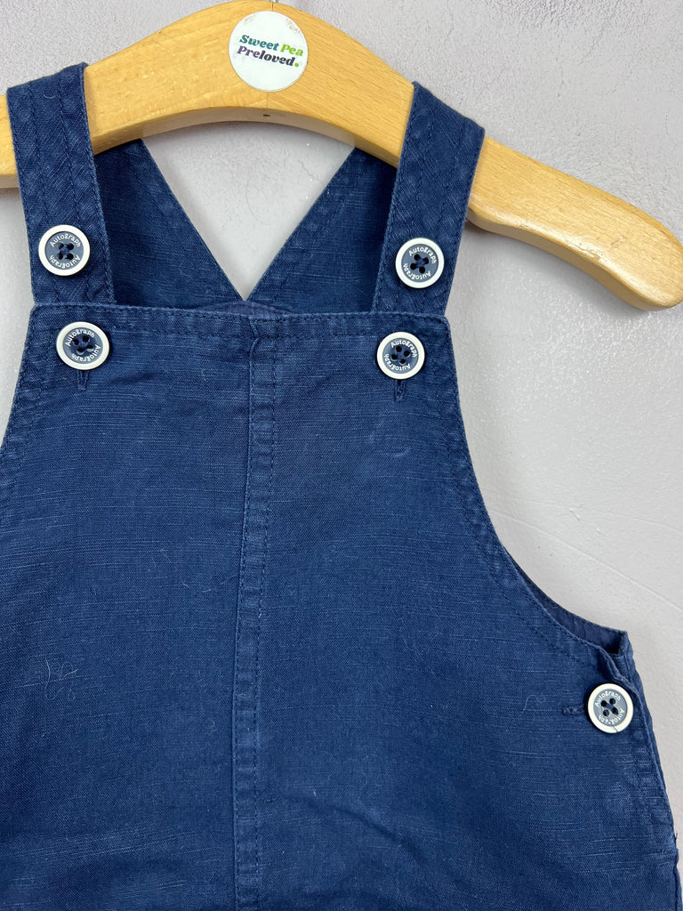 Pre Loved Baby Autograph Navy Linen Dungarees 12-18m