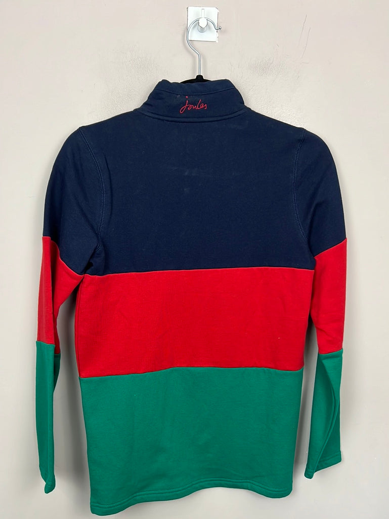 Preloved Joules colour block 1/4 zip sweatshirt 11-12y