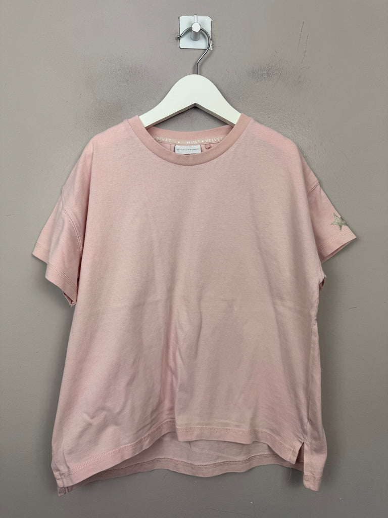 Mint Velvet Pink star sleeve t-shirt 9y - Sweet Pea Preloved