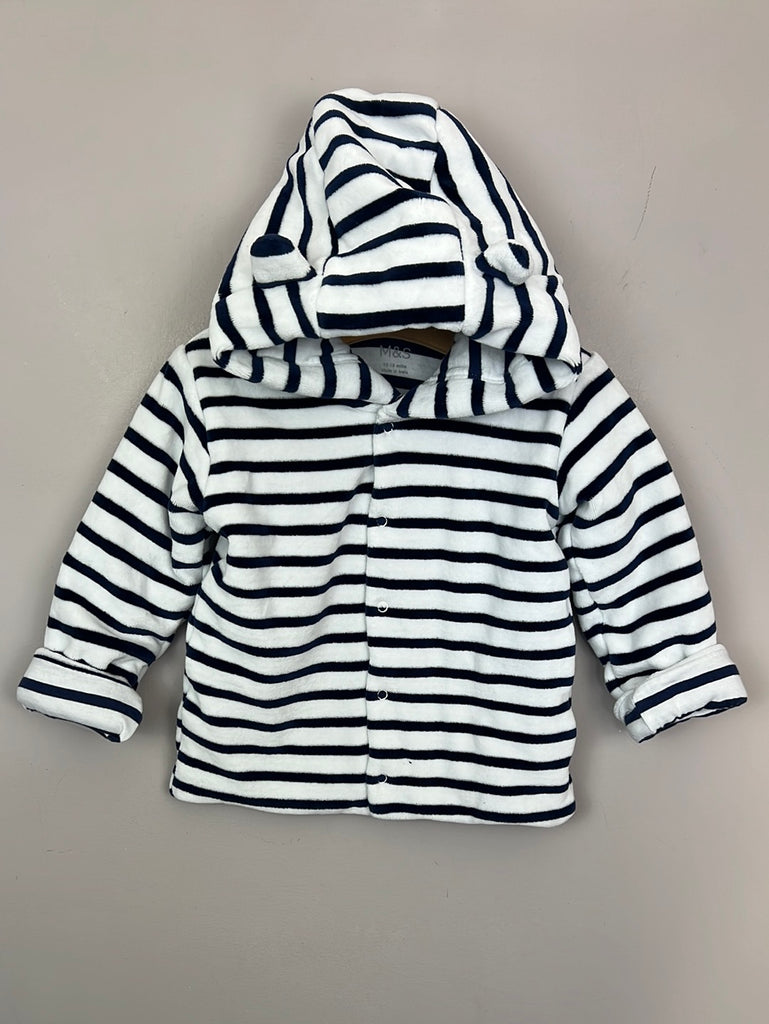 Secondhand baby M&S velour stripe jacket 12-18m