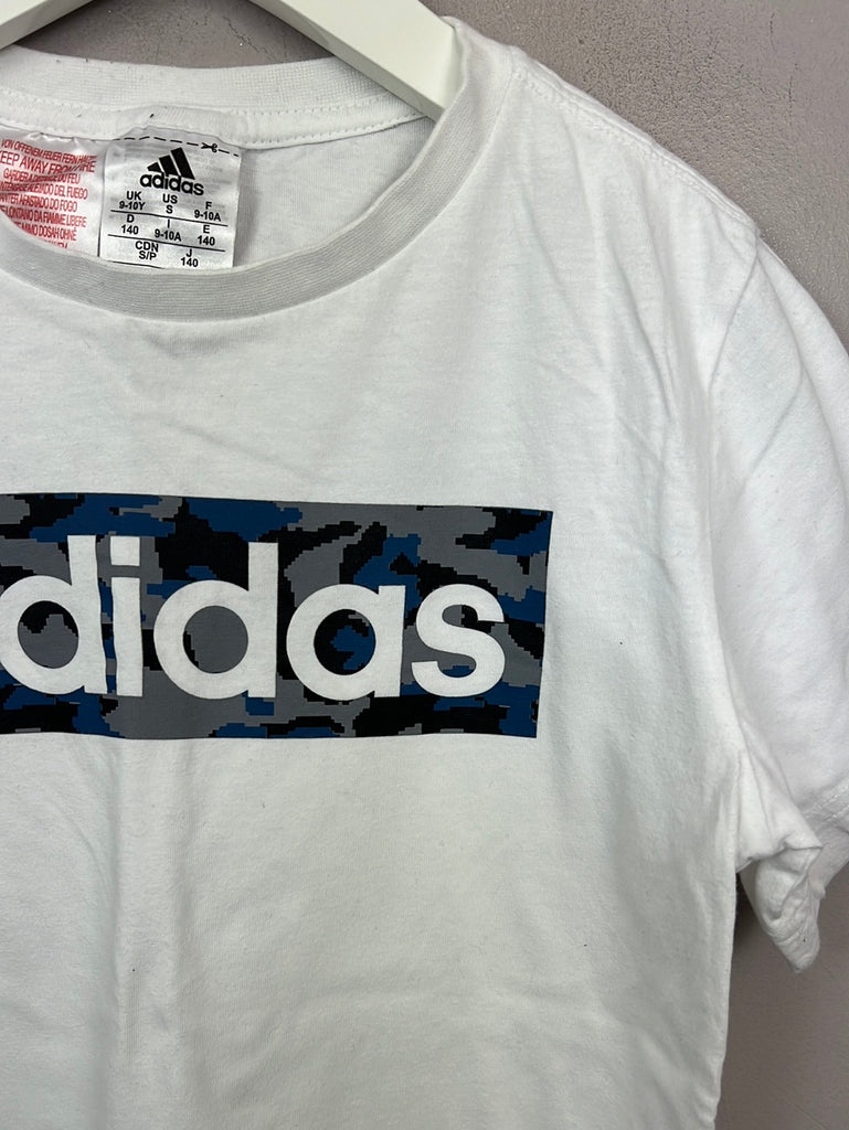 Adidas white graphic T-shirt 9-10y - Sweet Pea Preloved