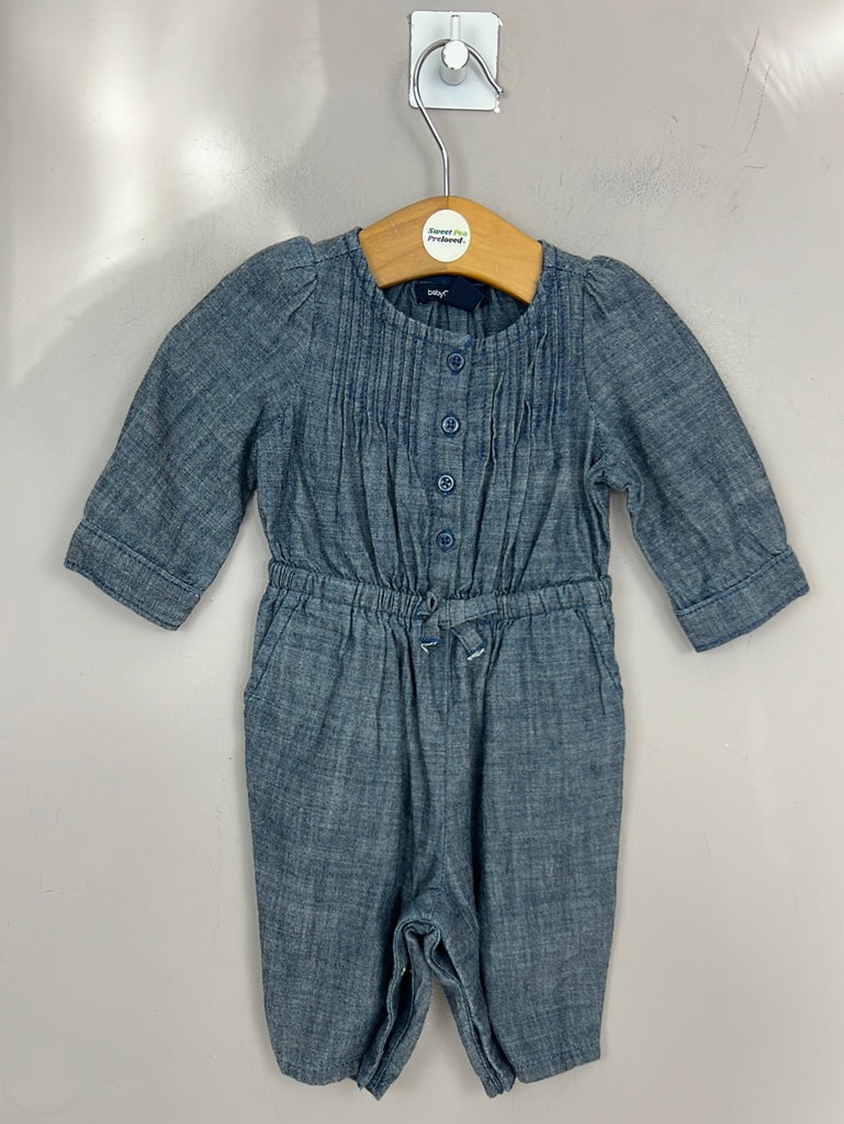 Preloved baby GAP chambray jumpsuit 0-3m