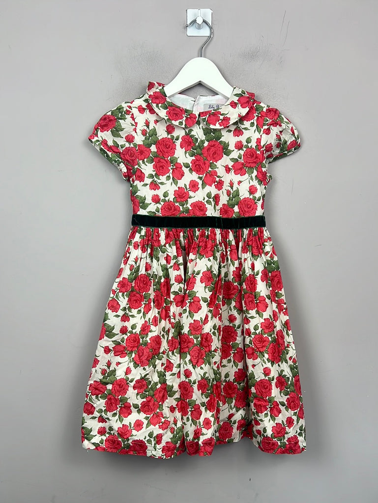 Preloved girls Lily Rose Catherine Liberty Red Rose Dress 6-7y