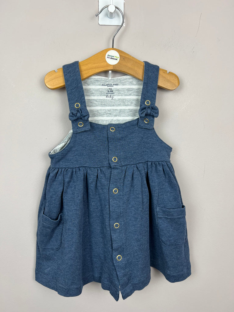 6-9m Polarn O. Pyret blue jersey dress - Sweet Pea Preloved Clothes