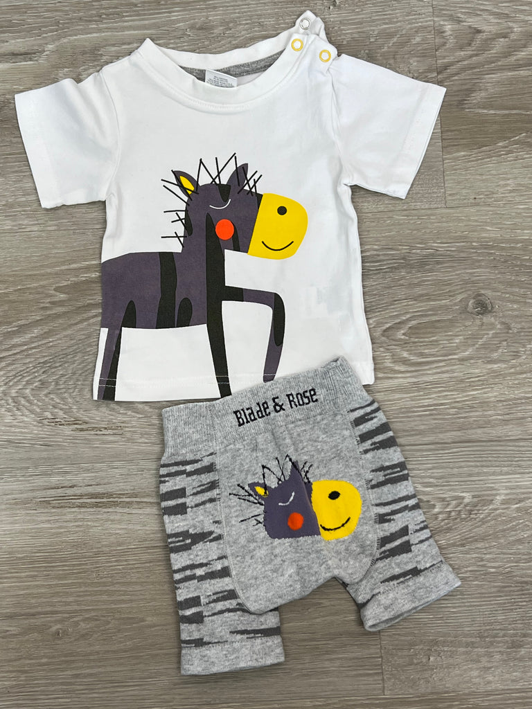  Blade & Rose Zebra T-shirt & Shorts Set - Sweet Pea Preloved