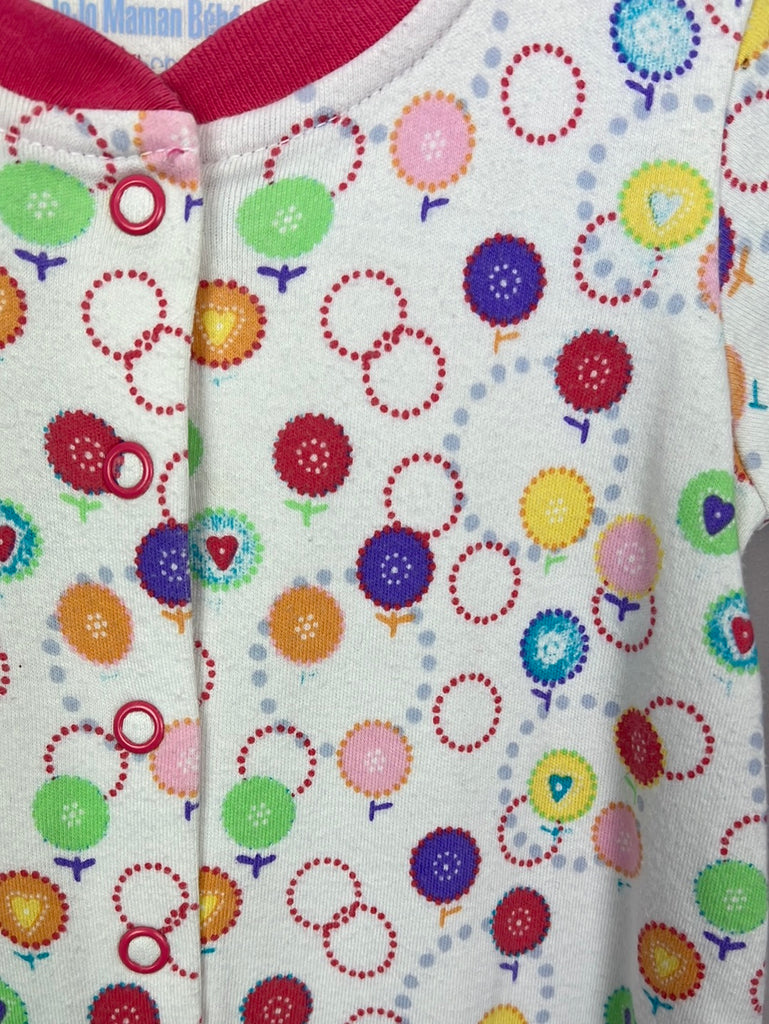 Second hand baby Newborn Jojo Maman Bebe funky flower print sleepsuit