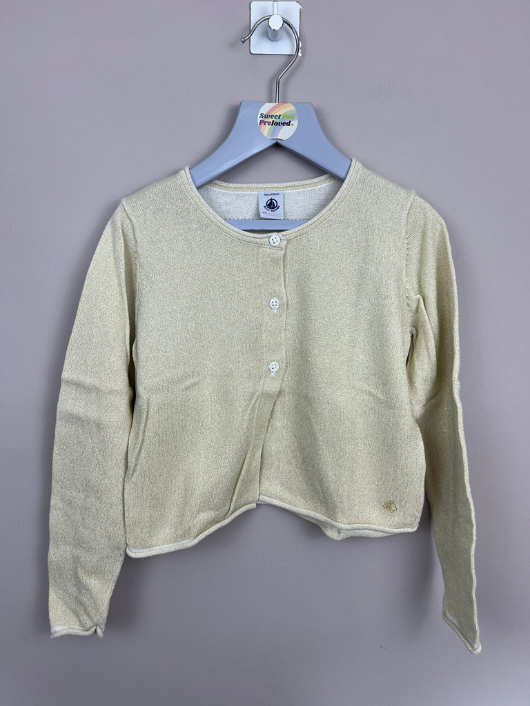 6y Petit Bateau gold fine knit cardigan - Sweet Pea Preloved Clothes