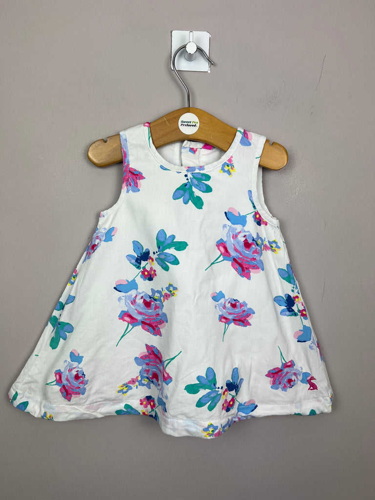 Preloved baby 3-6m Joules white floral a line dress