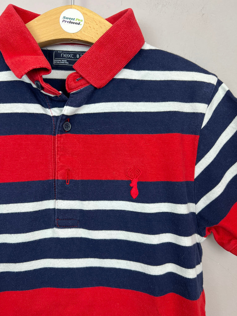 10y Next navy / red stripe polo - Sweet Pea Preloved Clothes
