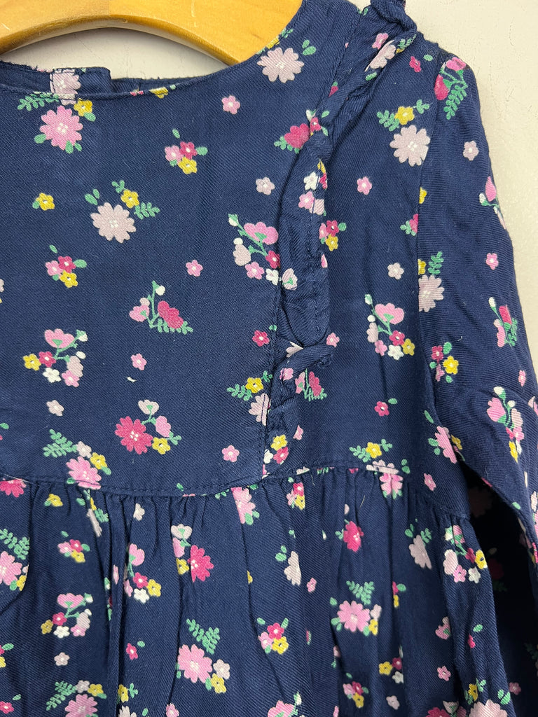 Second hand Maman Bebe Navy ruffle floral dress 18-24m