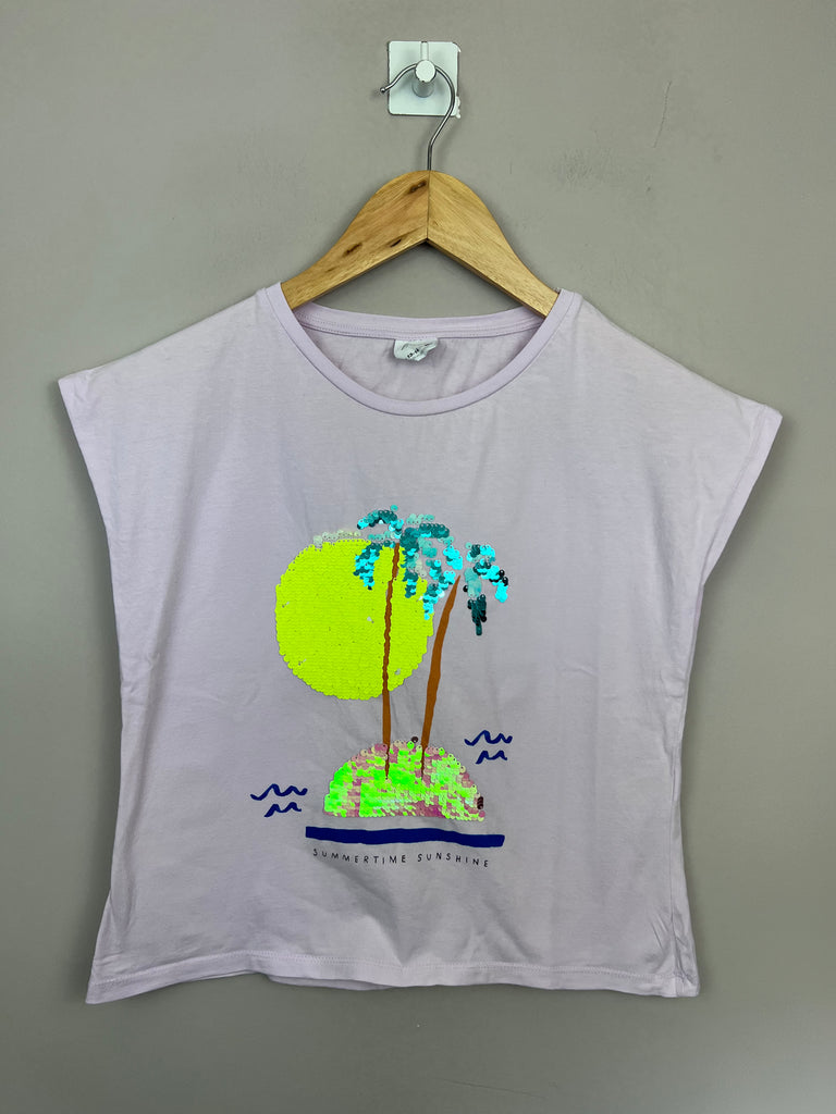 Second Hand Older Kids Zara lilac sunset sequin T-shirt 13-14y