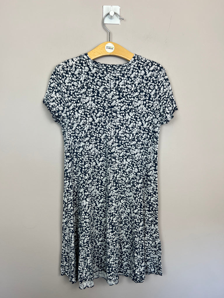 7-8y M&S navy floral jersey dress - Sweet Pea Preloved Clothes