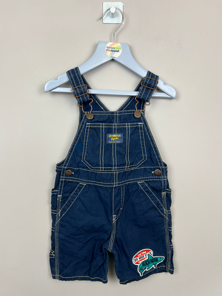18m Oshkosh Navy Cotton Short Dungarees - Sweet Pea Preloved Clothes