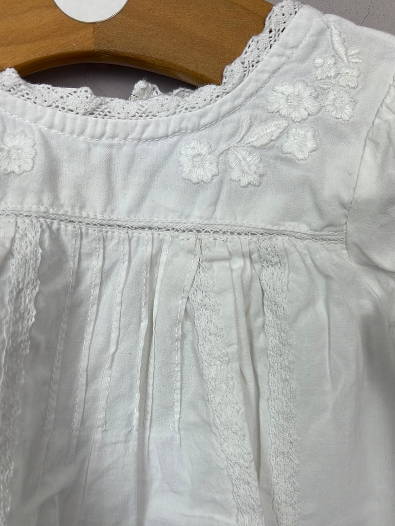 Secondhand baby Next white embroidered long sleeve blouse 0-3m
