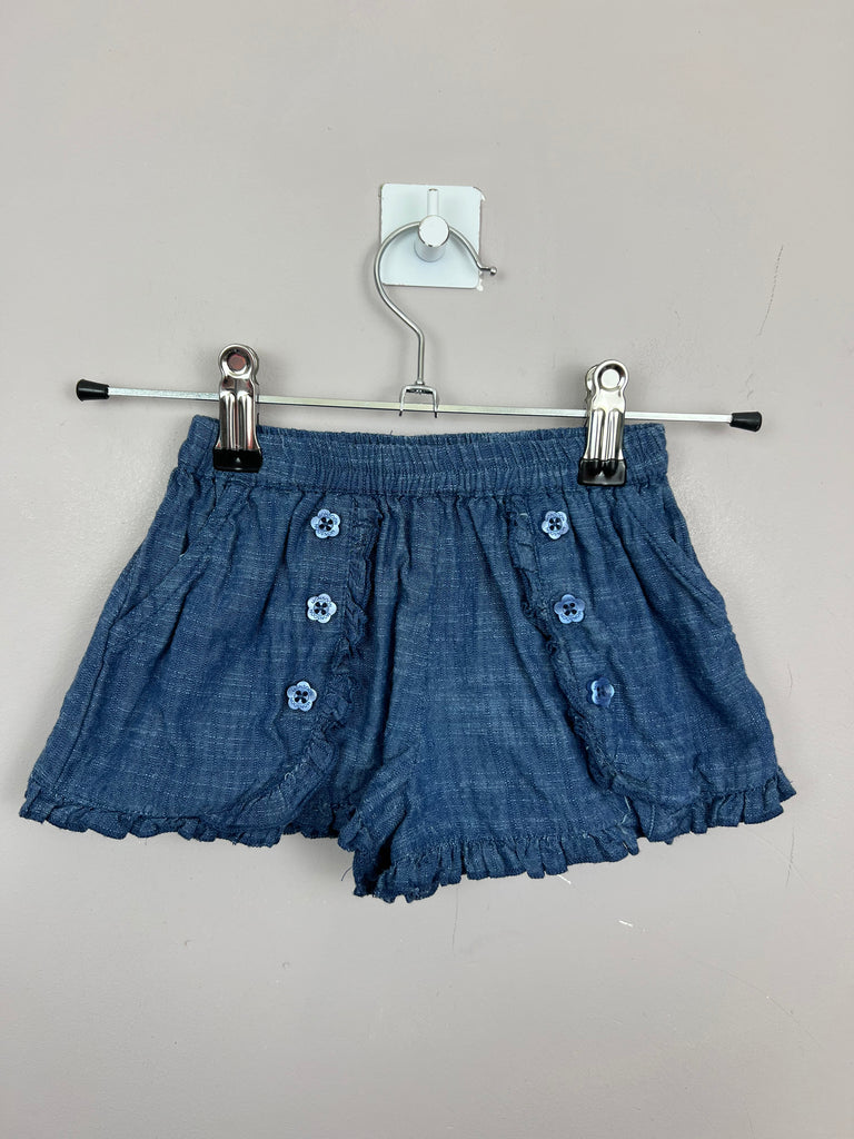 Second and Baby Monsoon ruffle chambray shorts 6-12m
