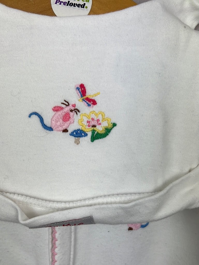 Kidston pink mouse embroidered sleepsuit & hat